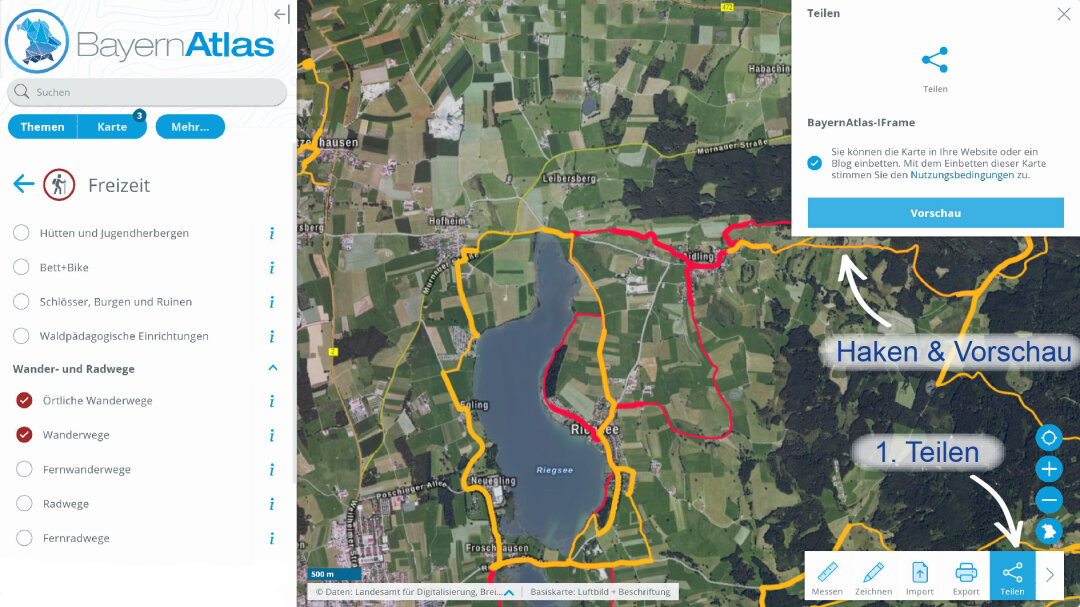 BayernAtlas Hilfe iFrame Schritt 1